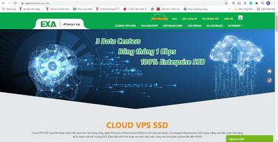 Cloud VPS SSD EXA - Tạo 1 phút có ngay máy chủ, nhanh chóng, bảo mật cao